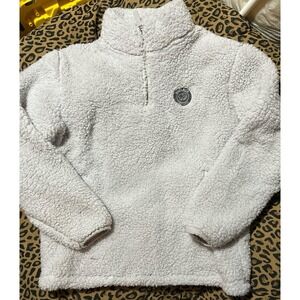Ivory‎ Ella Teddy Bear Sherpa Women's 1/4 Zip Pullover, Medium